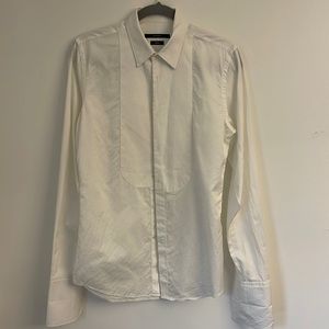 GUCCI Men’s Skinny Tuxedo Shirt with Pique Bib Front